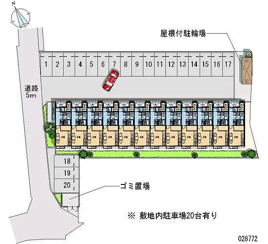 ★手数料０円★大野城市上大利４丁目　月極駐車場（LP）